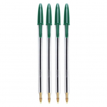 Boligrafo Bic Cristal Verde 1mm por 4 Unidades en Blister Jota Ese