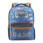 Mochila Escolar LSyD Gamer Azul/Naranja Player Pro