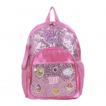 Mochila Escolar Think Happy Shine Just Fun Saten y Lentejuelas 17 Pulgadas