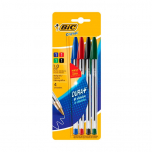 Bolígrafo Bic Cristal  1mm Surtido x4 en Blíster 