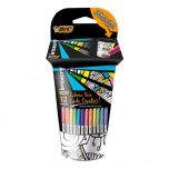 Kit Bic Vaso Mandala mas 12 Marcadores Permanentes Finos Surtidos