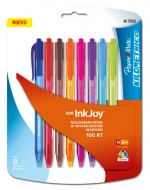 Bolígrafo Paper Mate InkJoy Retráctil 100RT Blister por 8 Unidades Colores Varios