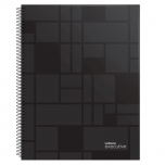 Cuaderno Con Espiral  21x29,7 Ledsma Executive 84hs Cuadriculado Negro.