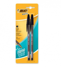 Boligrafo Bic Cristal Bold 1.6 mm Por 2 unidades  Negro