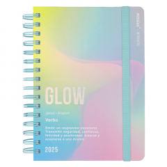 Agenda Mooving 2025 15x21cm con Espiral Diaria a la Vista Dictio Glow