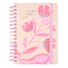 Agenda Mooving 2025 15x21cm con Espiral Diaria a la Vista Spring Crema