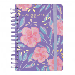 Agenda Mooving 2025 15x21cm con Espiral Diaria a la Vista Spring Violeta