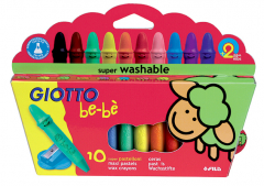 Lápices de Cera Giotto Bebe x10 Colores Con Sacapunta