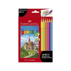 Lápiz Color Faber Castell Ecolápices por 12 Unidades Largos + 2 Lapices Grafito