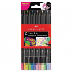 Lápiz Color Faber Castell Supersoft por 6 Unidades Pastel + 6 Neón