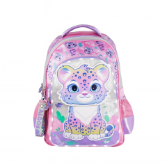 Mochila Footy 18 Leopard Rosa Con Luz