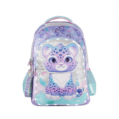 Mochila Footy 18 Leopard Lila Con Luz