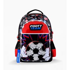 Mochila Footy 18 Futbol Pop It Rojo Con Luz