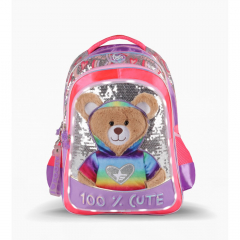 Mochila Footy 18 Teddy Lila Con Luz