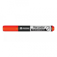 Marcador Pizzini Permanente Punta Biselada Rojo