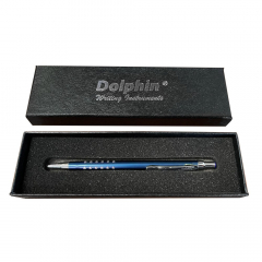 Boligrafo con Estuche Dolphin Retractil Metalico Laqueado Azul 2284