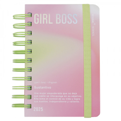 Agenda Mooving 2025 10x15cm con Espiral Diaria Dictio Girl Boss