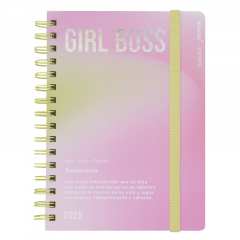 Agenda Mooving 2025 15x21cm con Espiral Semanal Dictio Girl Boss