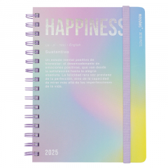 Agenda Mooving 2025 15x21cm con Espiral Semanal Dictio Happiness