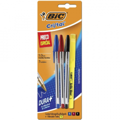 Kit Escolar Bic Bolígrafos Cristal + Marcador Fluo