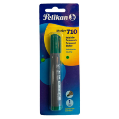 Marcador Pelikan 710 Al Solvente Punta Chanfleada Verde en Blíster 