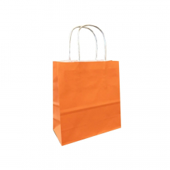 Bolsa de Papel Naranja Con Manija 18X8X20 cm