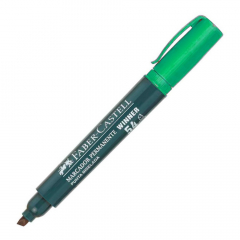 Marcador Permanente Faber Castell 54 Punta Chanfleada Verde