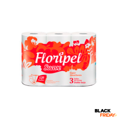 Papel Rollo Cocina Floripel x3 unidades Blanco 40 Paños