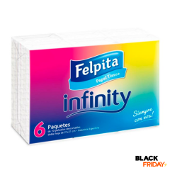 Pañuelo Descartable Felpita Infinity 6paq x10 Unidades