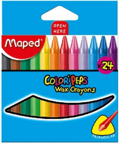 Lápiz Cera Maped Color Peps Triangular por 24 Unidades