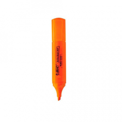 Resaltador Bic BriteLiner Text Chato Naranja.