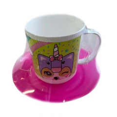 Vaso Mug Cresko Silicona Plegable con Tapa Rosa